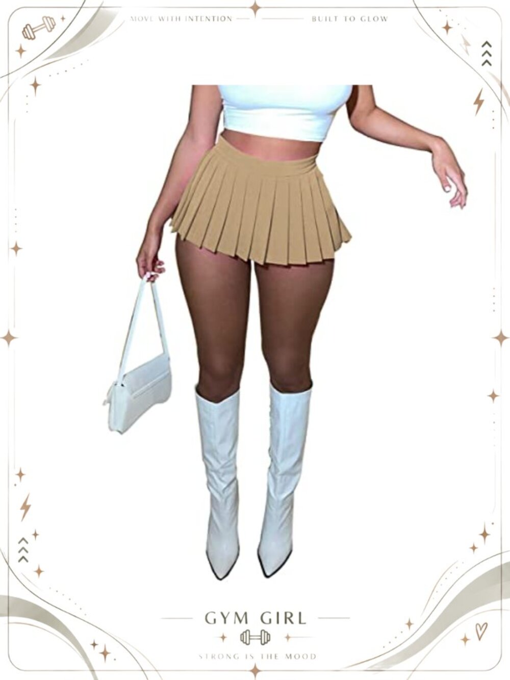 Mini Pleated Skater Skirt High Waist Stretchy A-Line Tennis Skirt